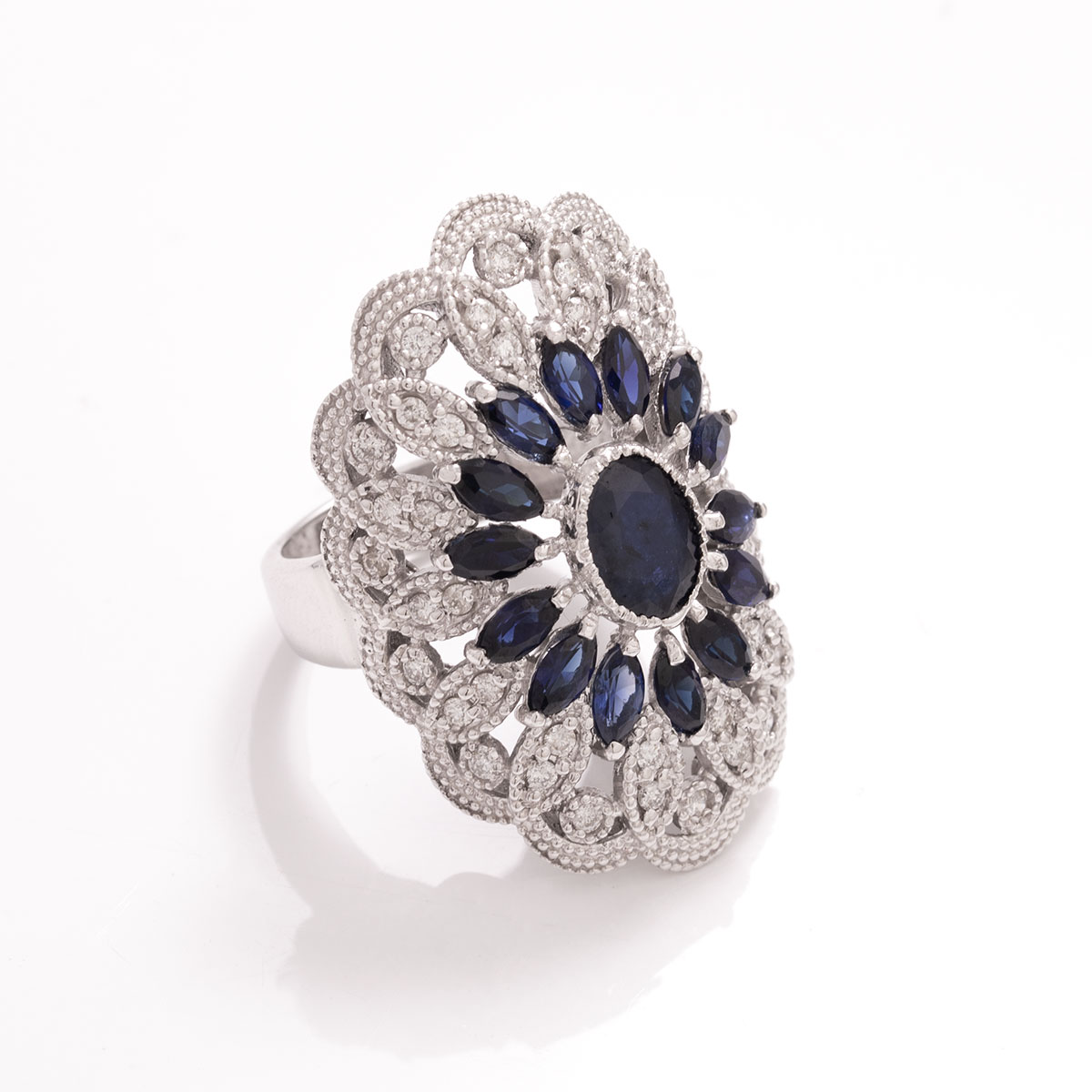 حلقه و پشت حلقه جواهر رزگلد فلاور